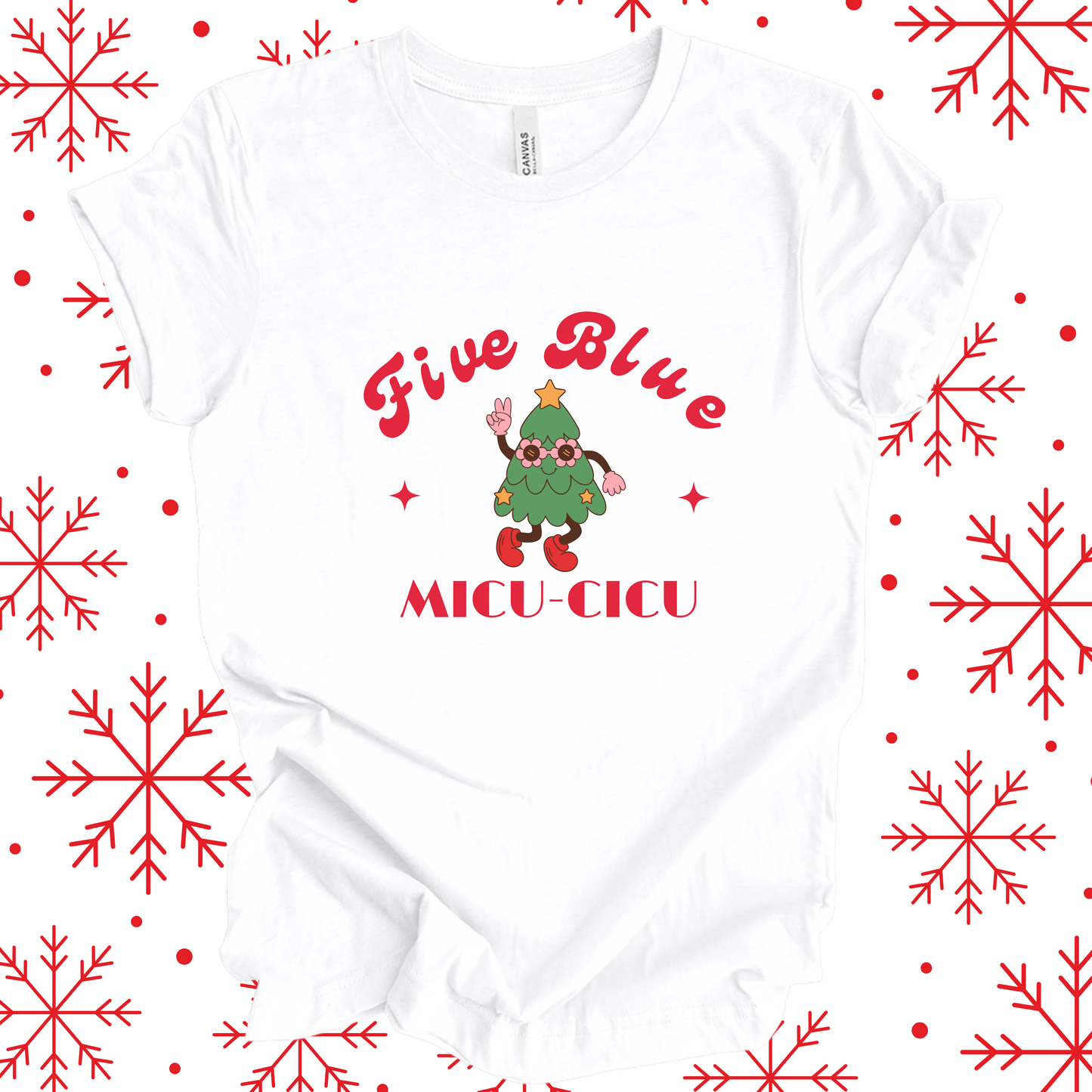 5 Blue Retro Shades Christmas Tee