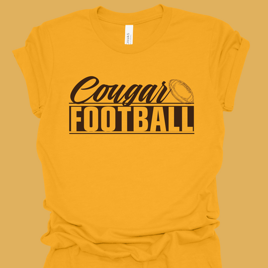 Custom Cougar Football Blocked Out Tshirt
