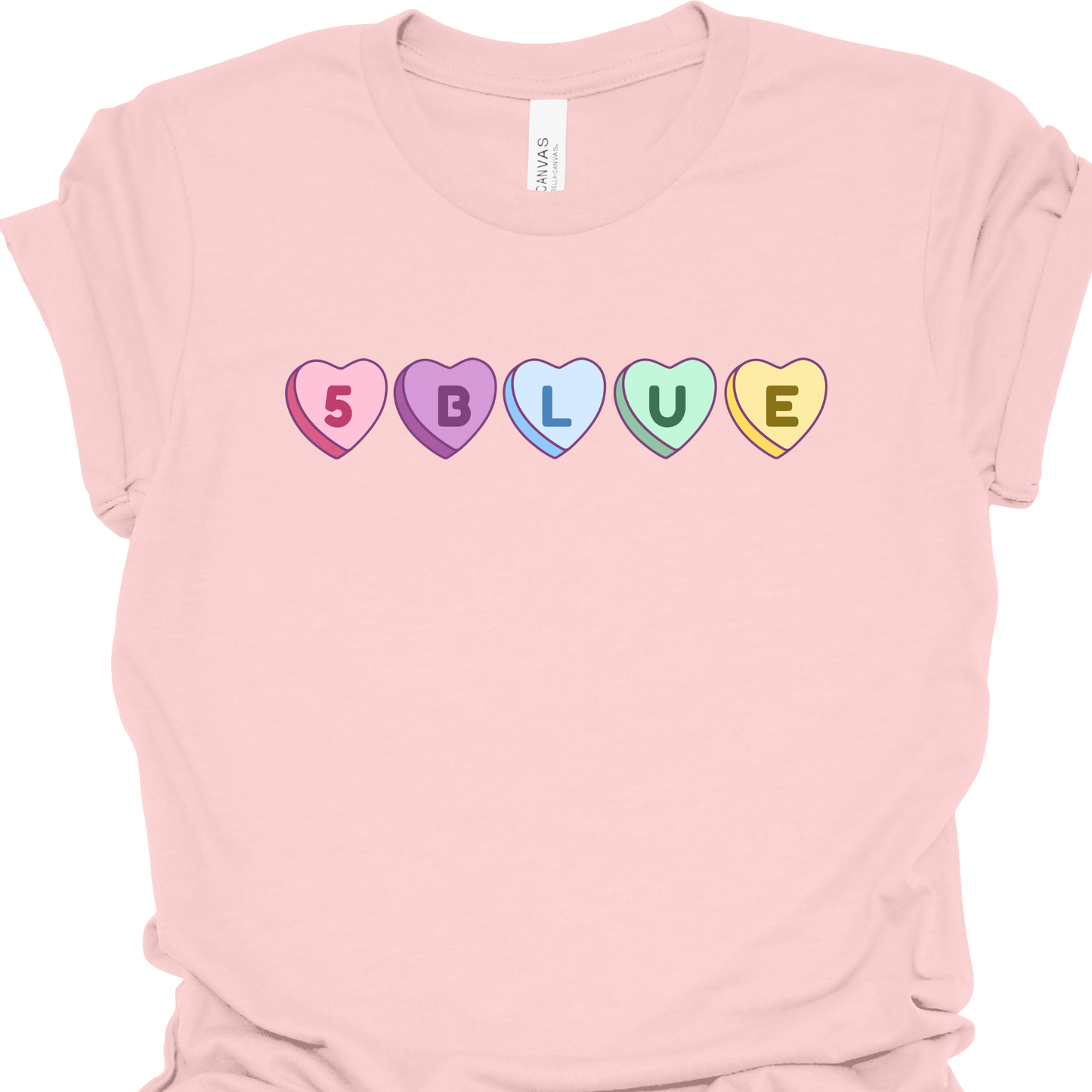 5 Blue Candy Hearts MICU/CICU Valentine's Day Tee