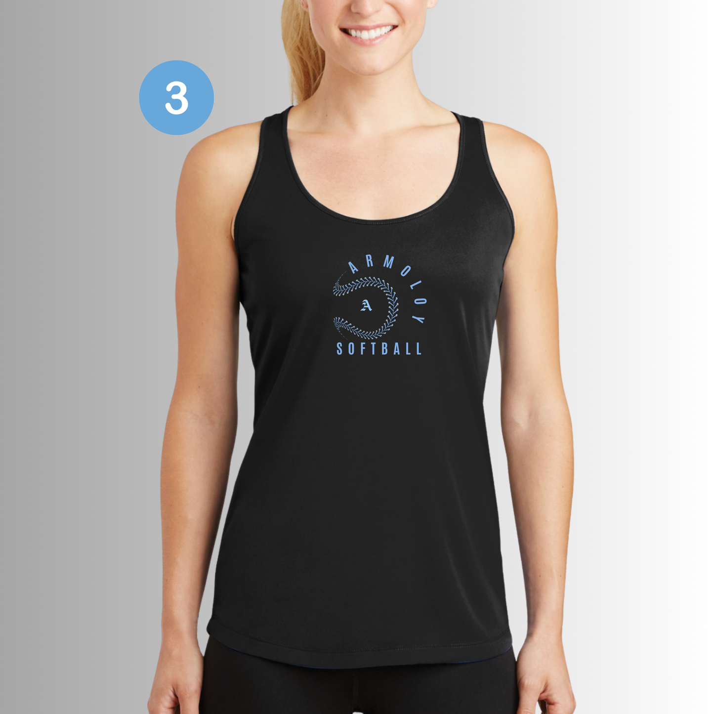 Black Armoloy Softball Tank-Variety of Designs Available