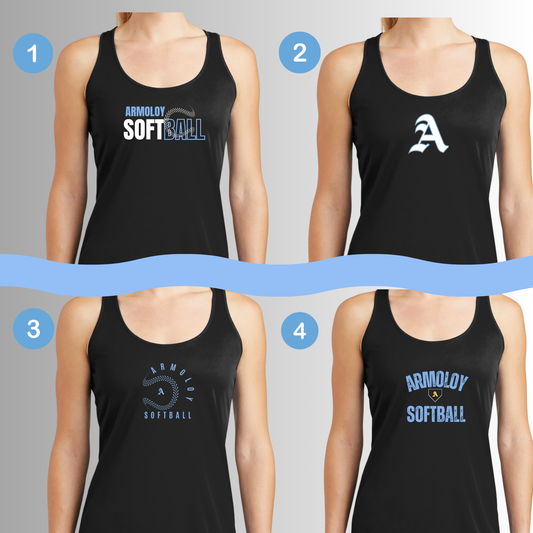 Black Armoloy Softball Tank-Variety of Designs Available