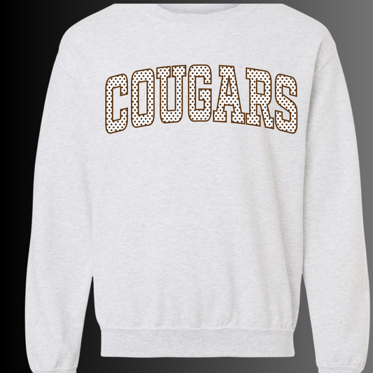 Polka Dotted Cougars Crewneck Sweatshirt
