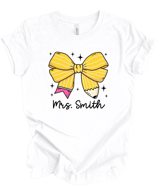 *Custom* Pencil Bow Tee