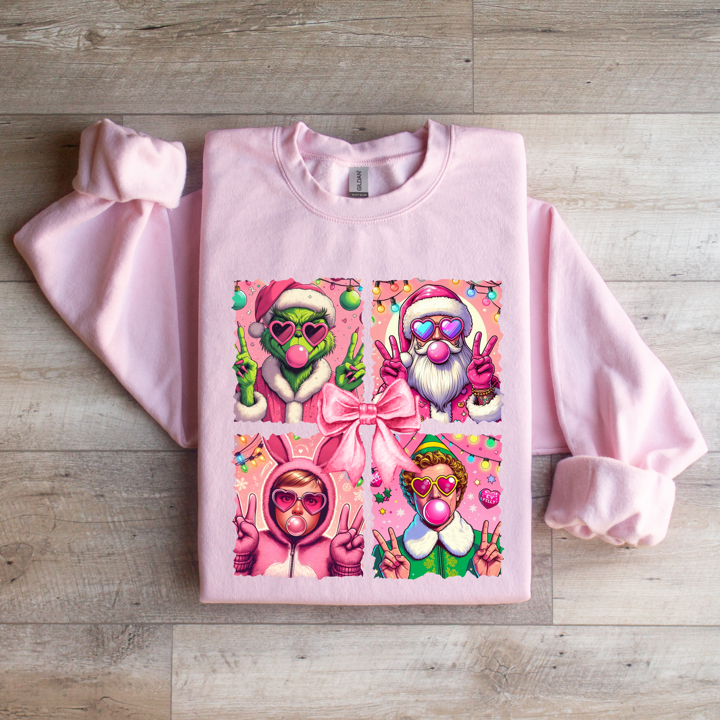 Christmas Bubblegum Love Crewneck Sweatshirt